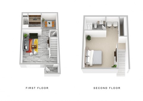 Floor plan for 1 bed, 1 bath